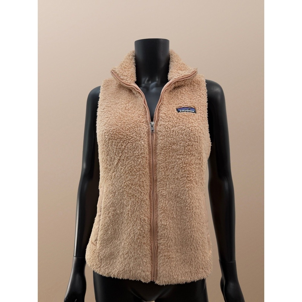 Patagonia Sherpa Fleece Vest Womens Peach Apricot Cozy‎ Full Zip Outdoor